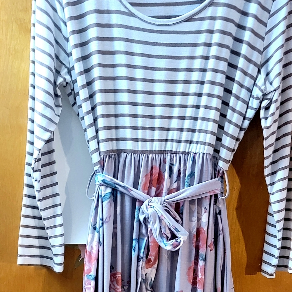 Striped/Floral Maxi